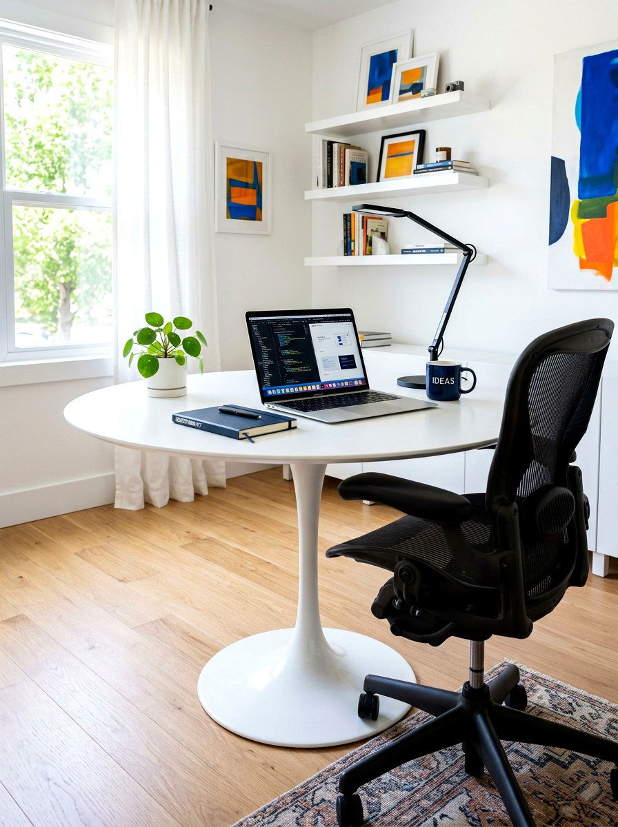 Tulip table home office setup - 30 tulip table decor ideas