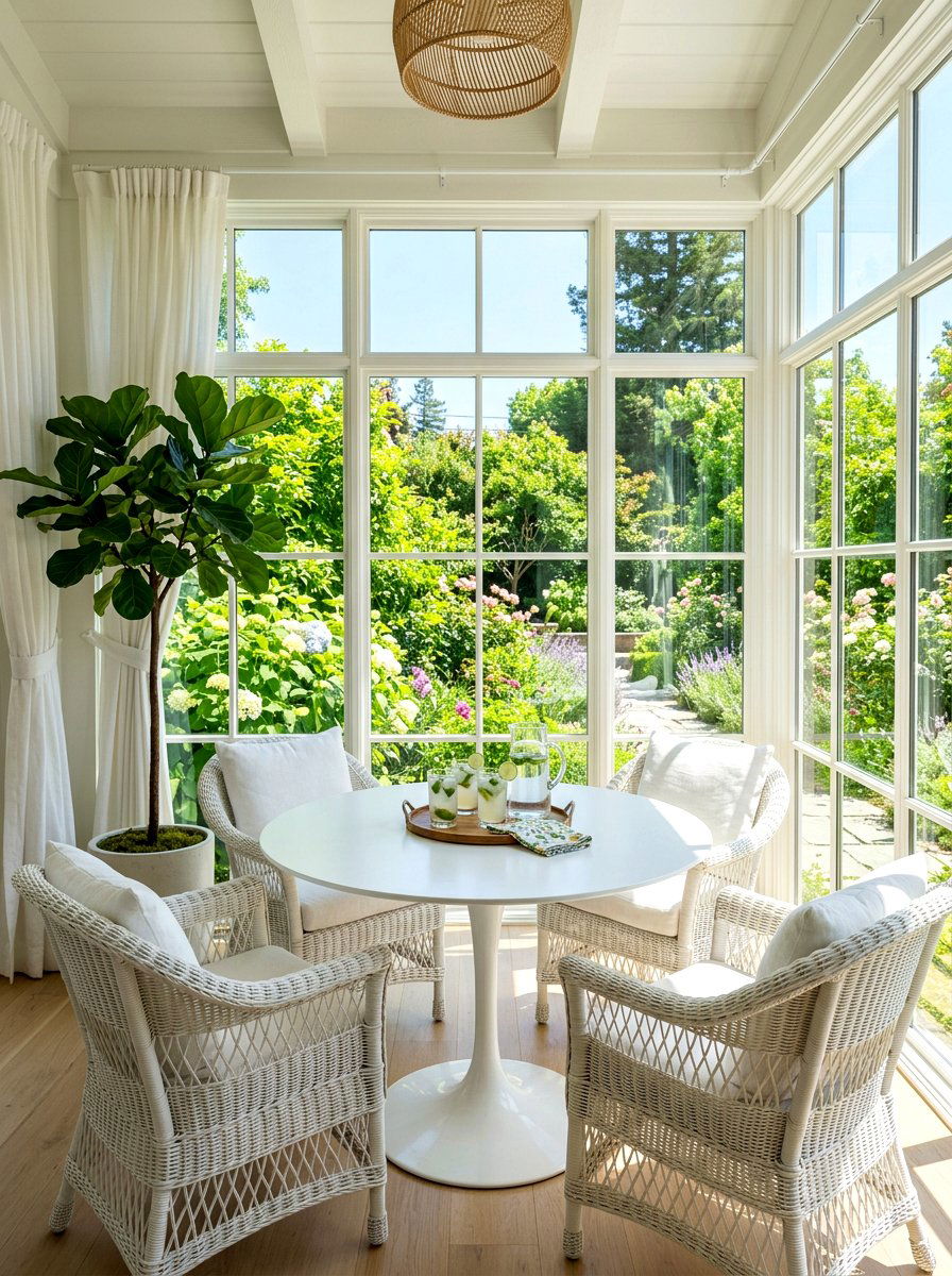 Tulip table in bright sunroom - 30 tulip table decor ideas