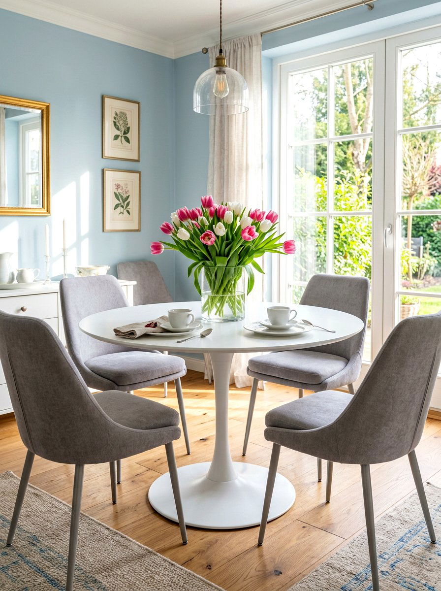 Tulip table with floral centerpiece - 30 tulip table decor ideas