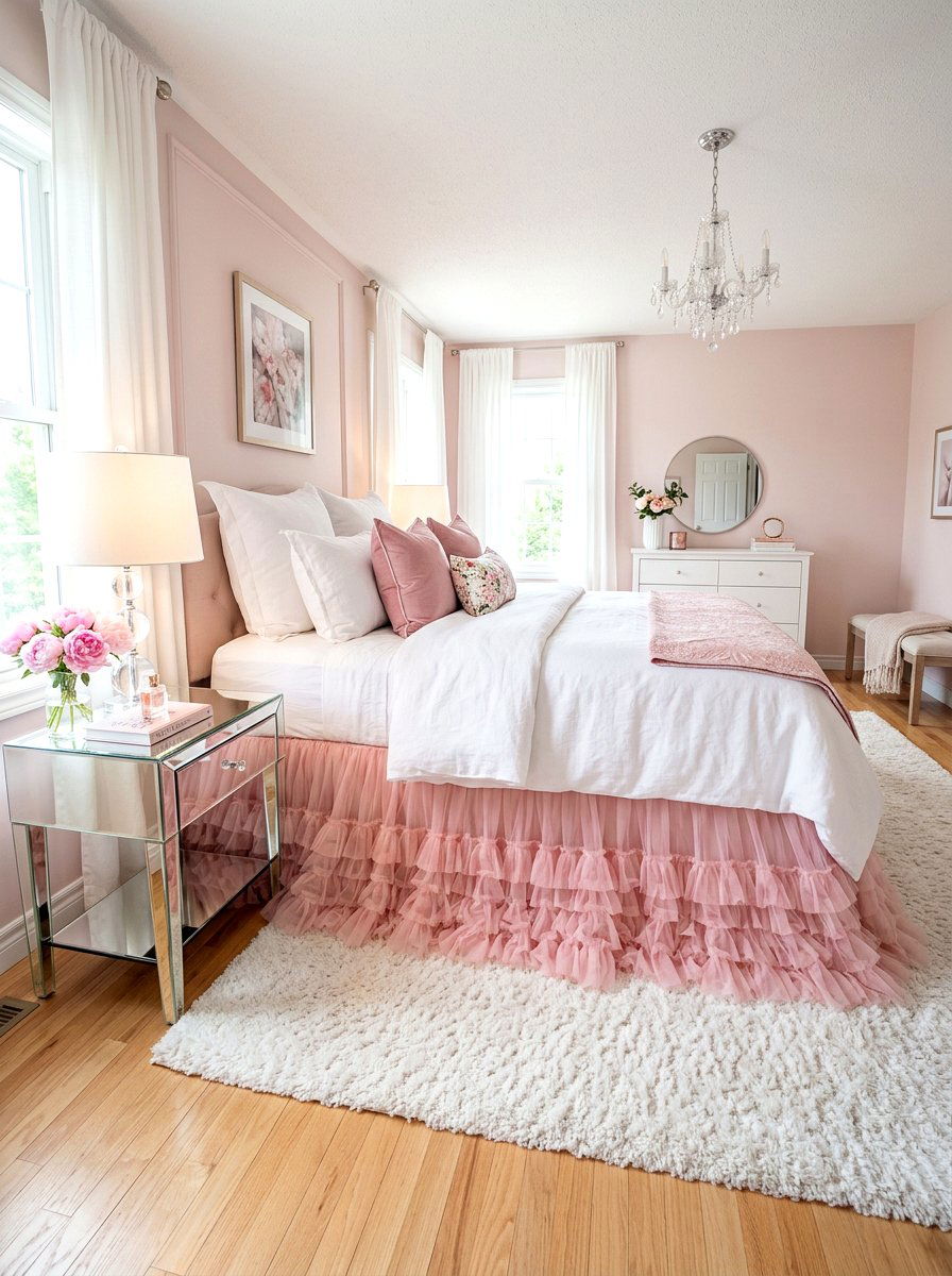 Tulle Bed Skirt - 30 princess bedroom ideas