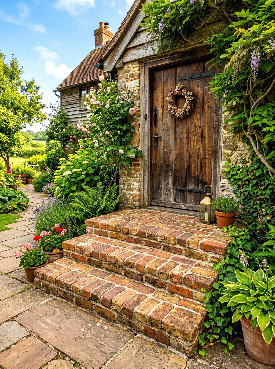 Tumbled Brick Stoop - 30 brick stoop ideas