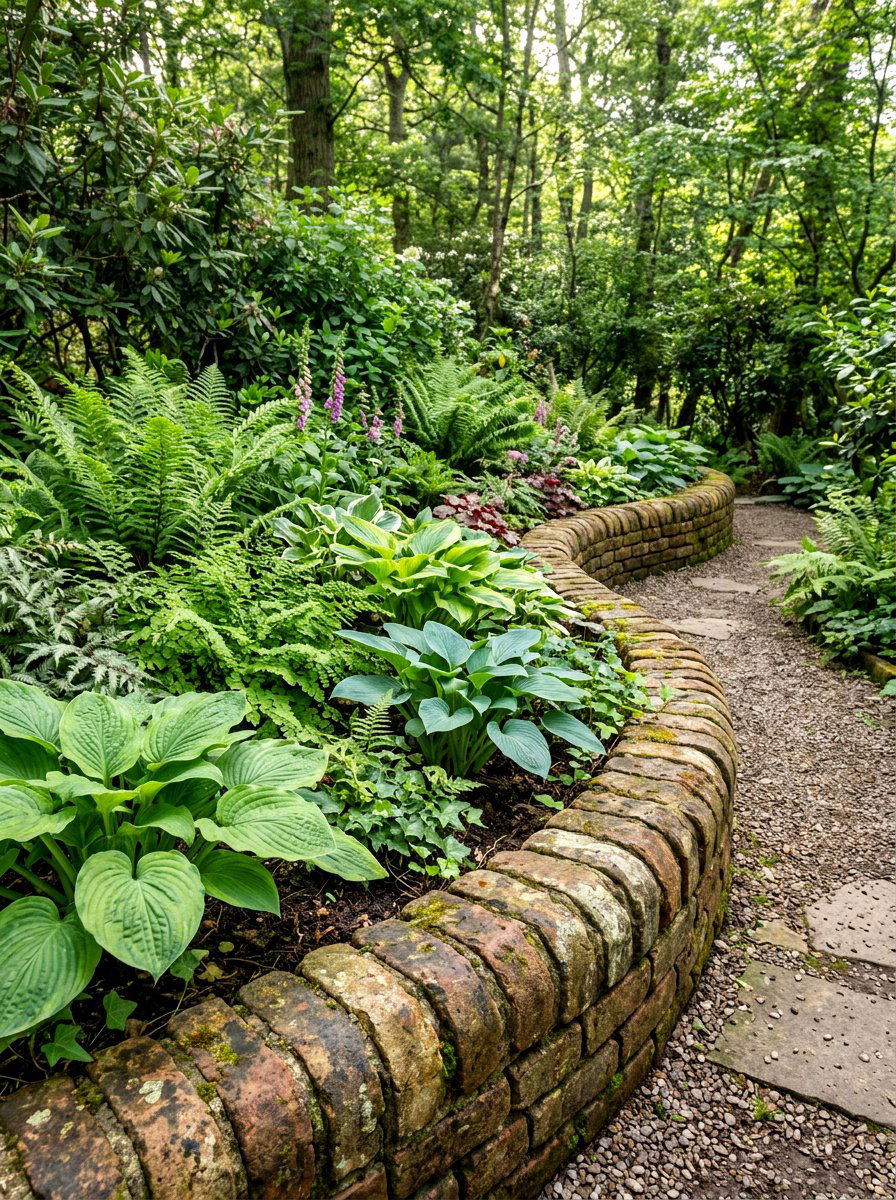 Tumbled brick garden bed - 30 brick raised bed ideas
