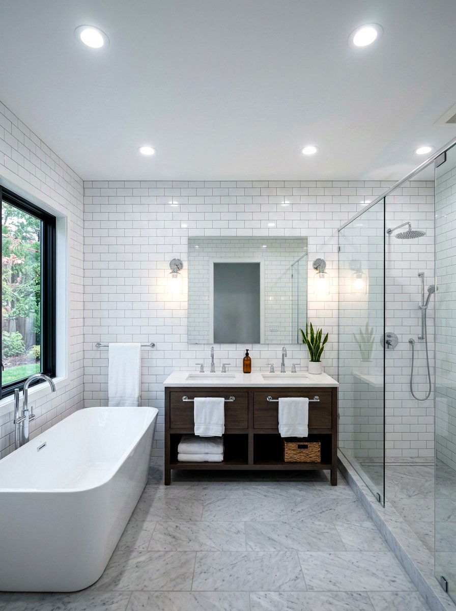 Tunable white bathroom bulb - 30 circadian bathroom lighting ideas