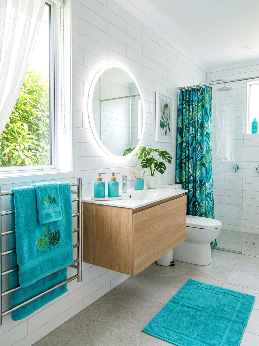 Turquoise Bathroom Accessories - 30 blue bathroom ideas