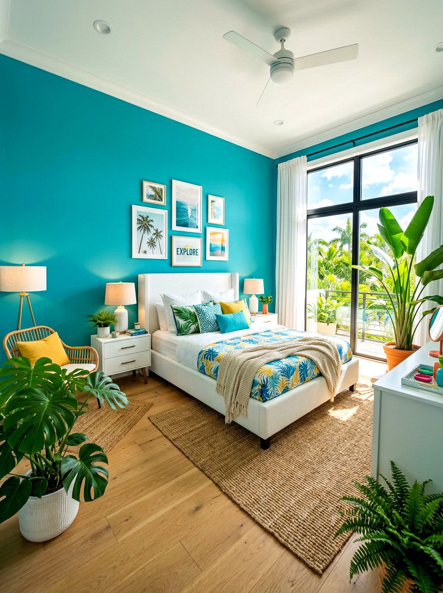 Turquoise Blue Bedroom - 30 blue bedroom ideas