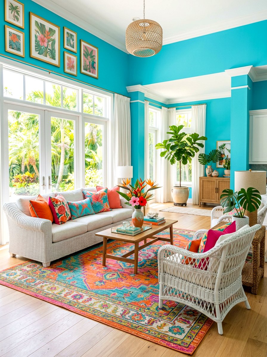 Turquoise Living Room - 30 blue living room ideas