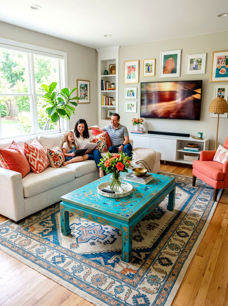 Turquoise chinoiserie coffee table - 30 chinoiserie table ideas