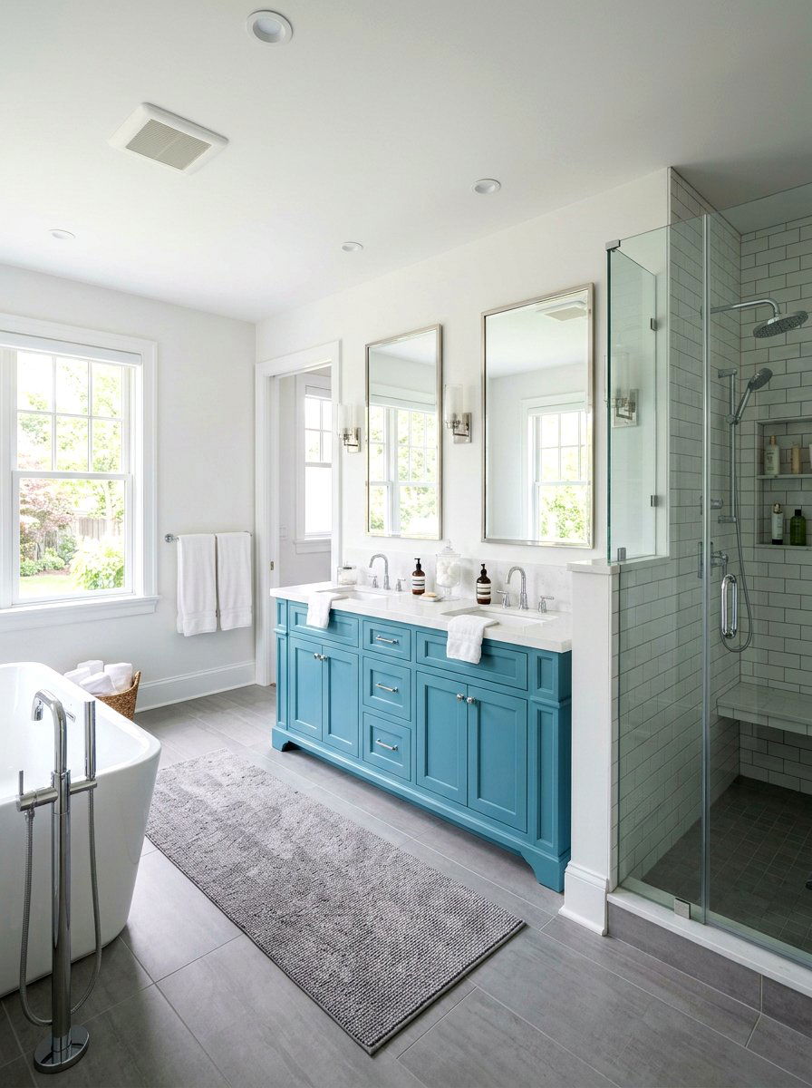 Turquoise double vanity - 30 turquoise bathroom ideas