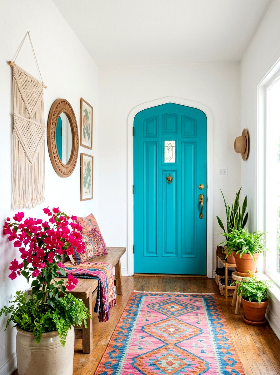 Turquoise front door - 30 front door color ideas