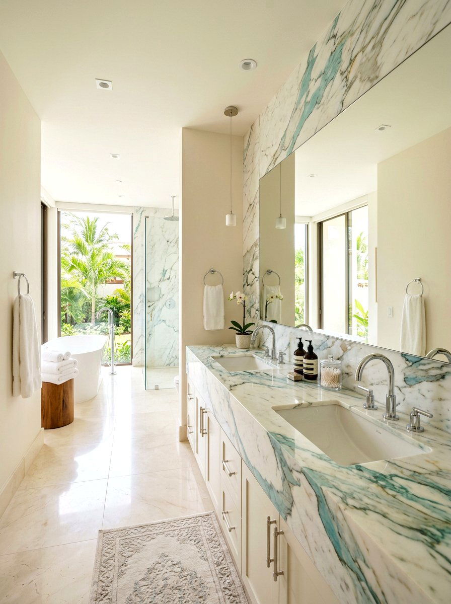 Turquoise marble bathroom - 30 turquoise bathroom ideas