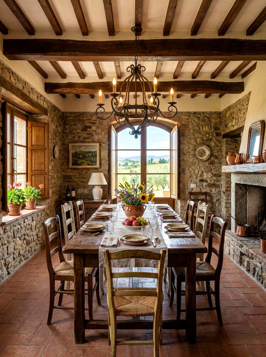 Tuscan Farmhouse Dining Room - 30 European summer home ideas
