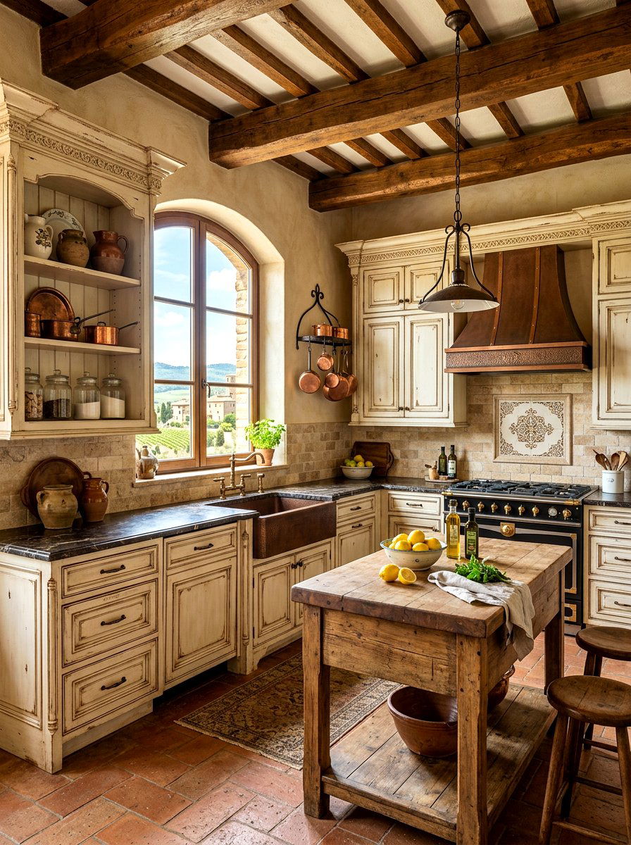 Tuscan Kitchen Distressed Cabinets - 30 Tuscan kitchen ideas