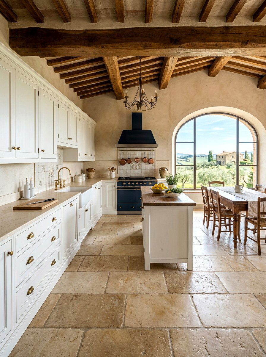 Tuscan Kitchen Limestone Floors - 30 Tuscan kitchen ideas