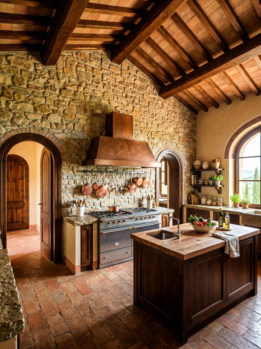 Tuscan Kitchen Stone Walls - 30 Tuscan kitchen ideas