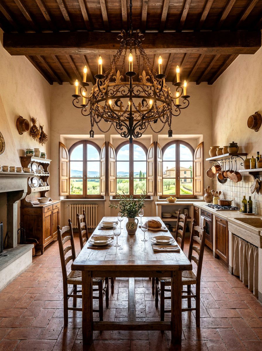 Tuscan Kitchen Wrought Iron Lighting - 30 Tuscan kitchen ideas