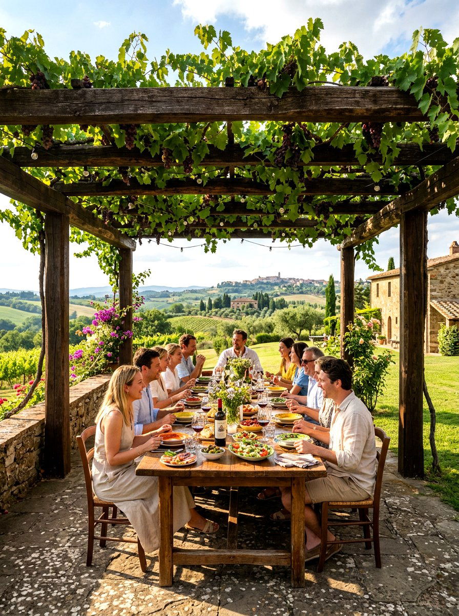 Tuscan Style Pergola - 30 Mediterranean backyard ideas