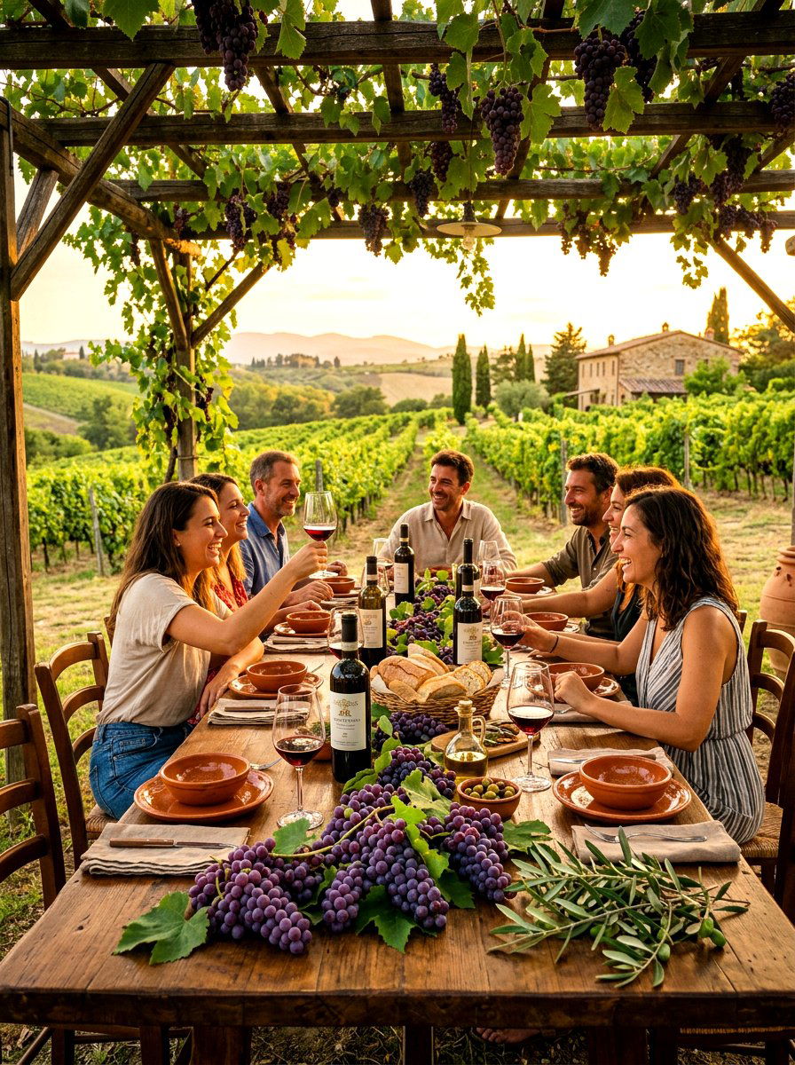 Tuscan Vineyard Dining Table - 30 garden party table ideas