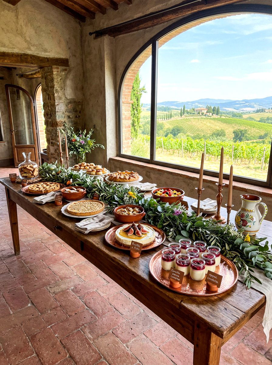 Tuscan Vineyard Sweet Setup - 30 dessert station aesthetic ideas