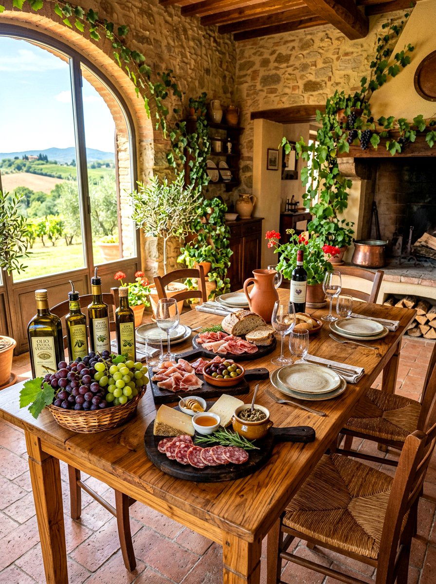 Tuscan inspired olive table - 30 olive tablescape ideas