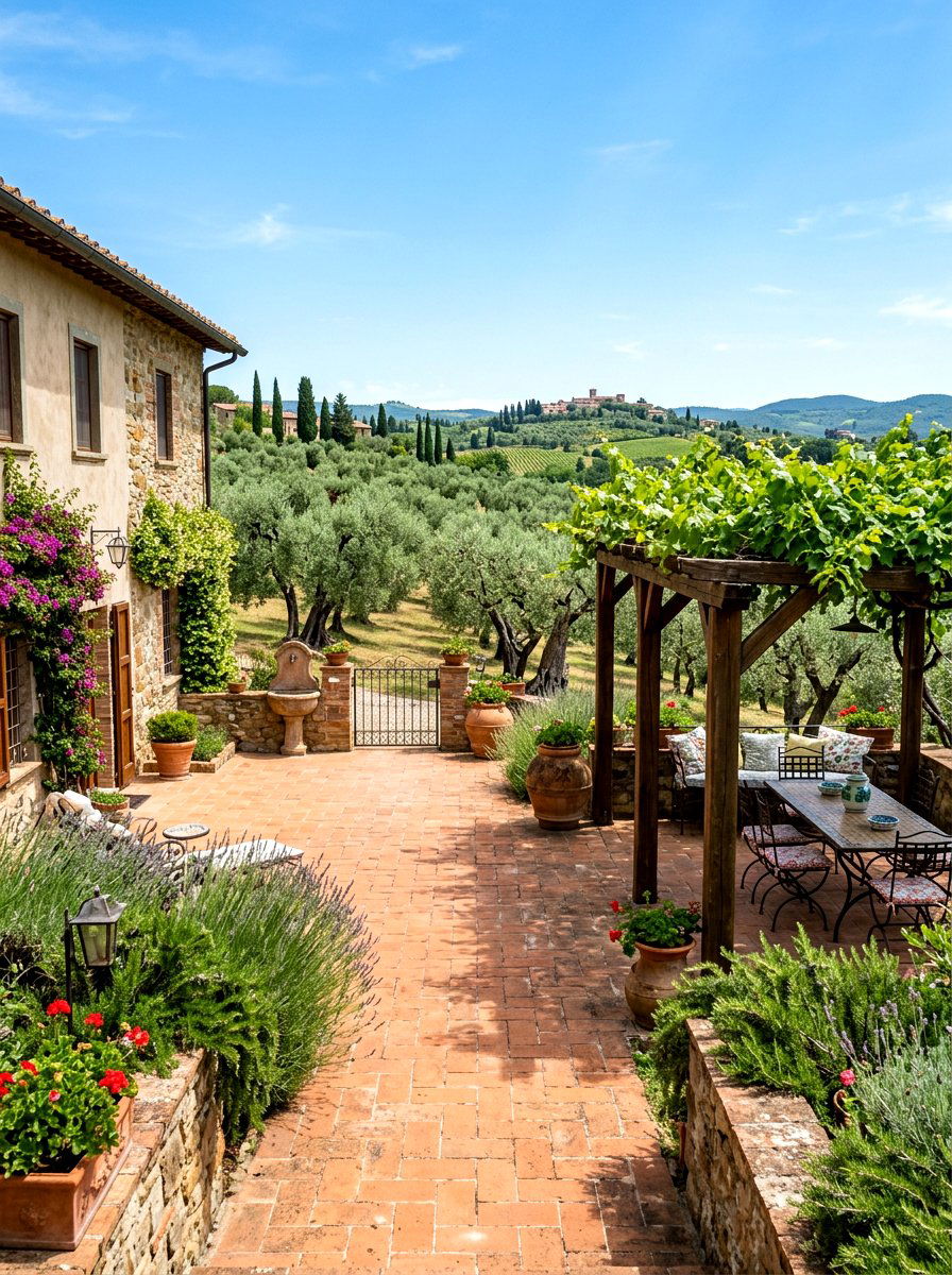 Tuscan style backyard - 30 olive grove backyard ideas