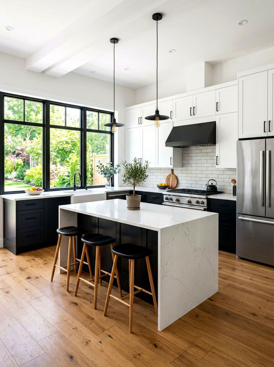 Tuxedo Kitchen Cabinets - 30 black and white kitchen ideas