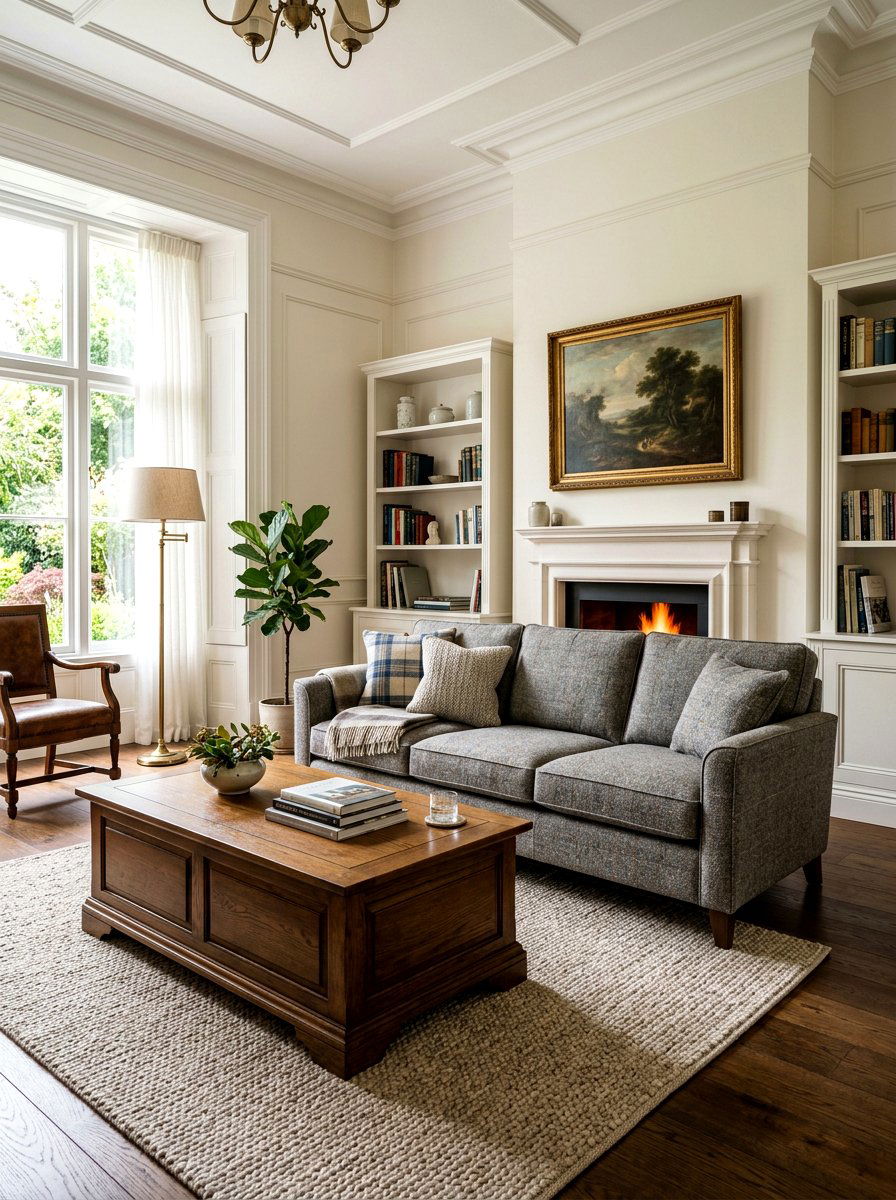Tweed Sofa - 30 layered texture living room ideas