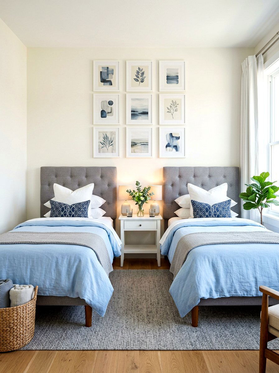 Twin Beds Side By Side - 30 shared sibling room ideas