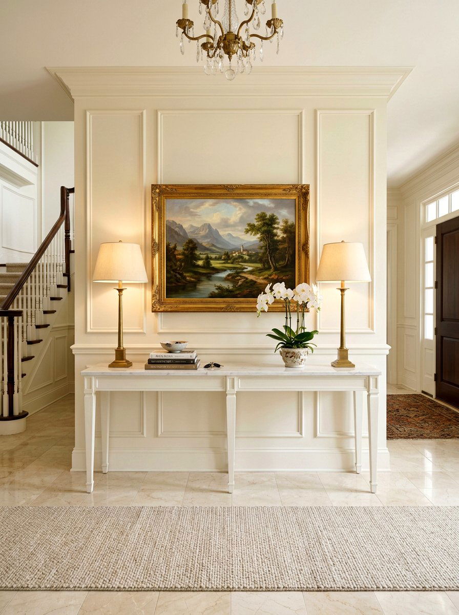 Twin Symmetry Lamps - 30 console table lamp ideas