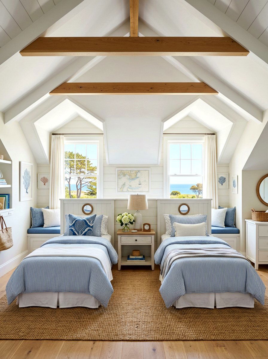 Twin bed attic room - 30 attic guest room ideas