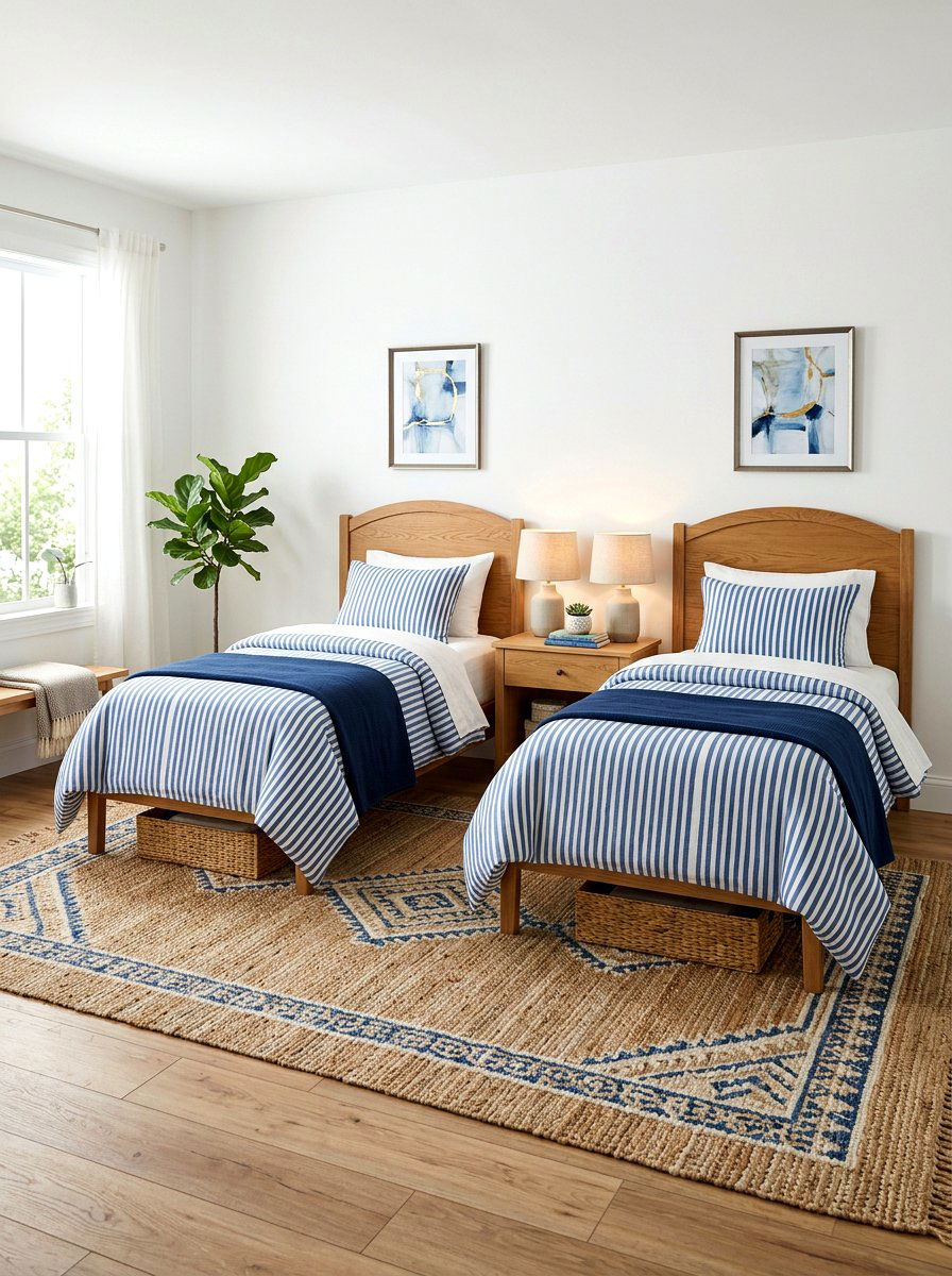 Twin beds side by side - 30 shared kids room ideas