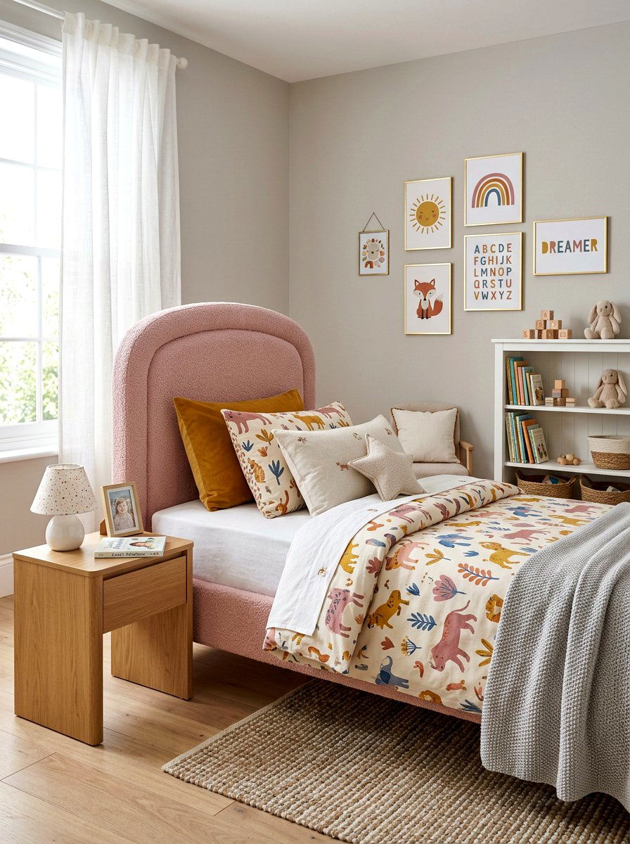 Twin boucle headboard - 30 boucle headboard ideas
