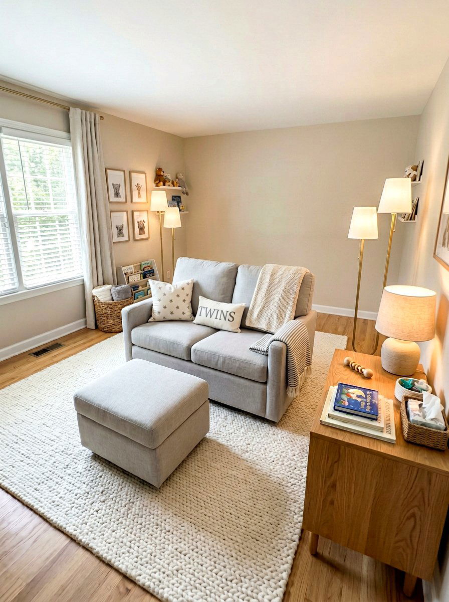 Twin nursery rocking chair space - 30 nursery rocking chair corner ideas