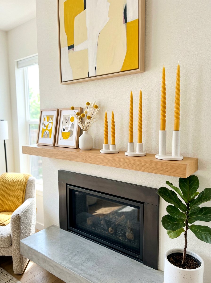 Twisted Beeswax Candle - 30 mantel candle styling ideas