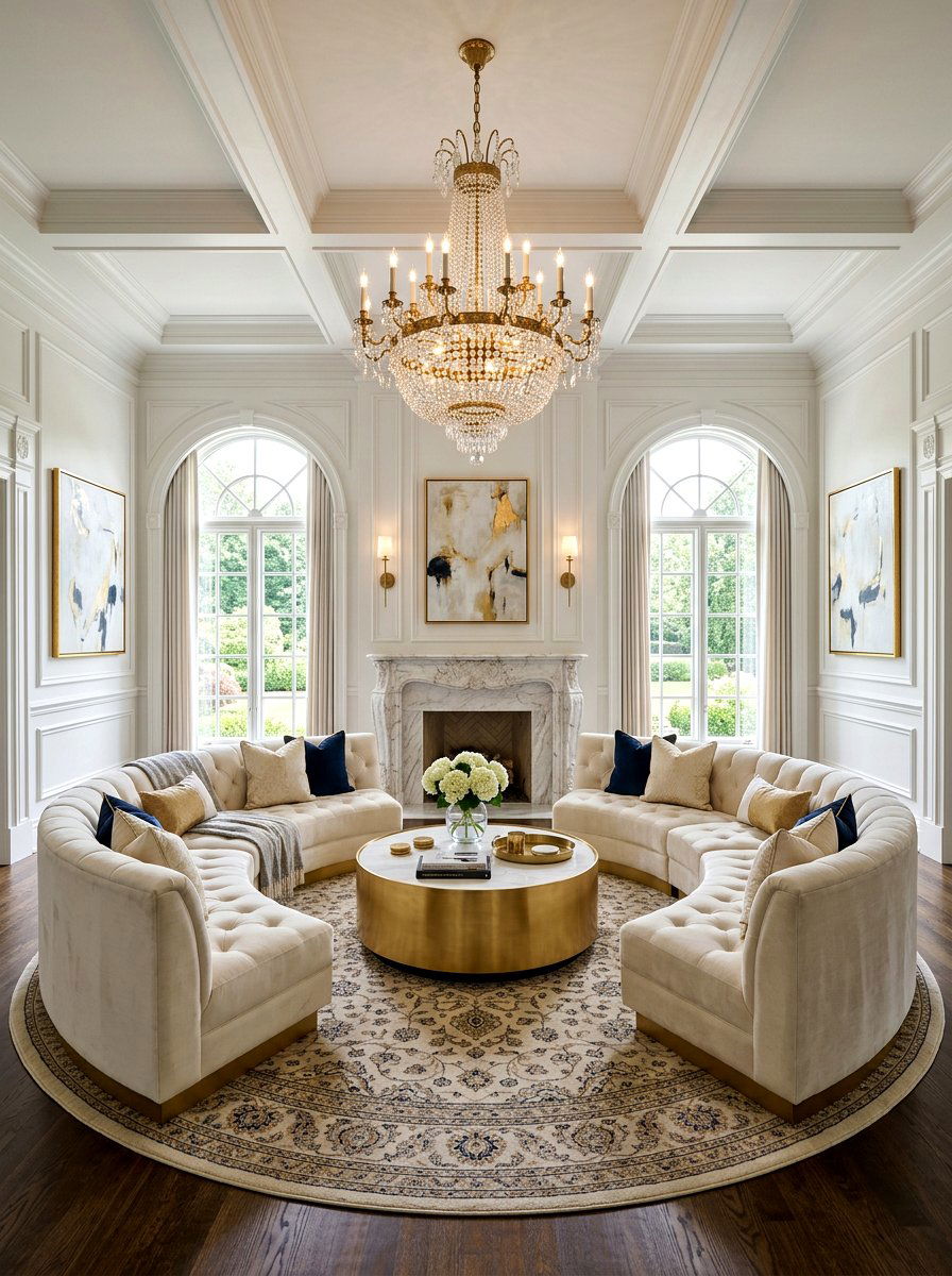 Two Curved Sectionals Facing Each Other - 30 curved sectional living room ideas