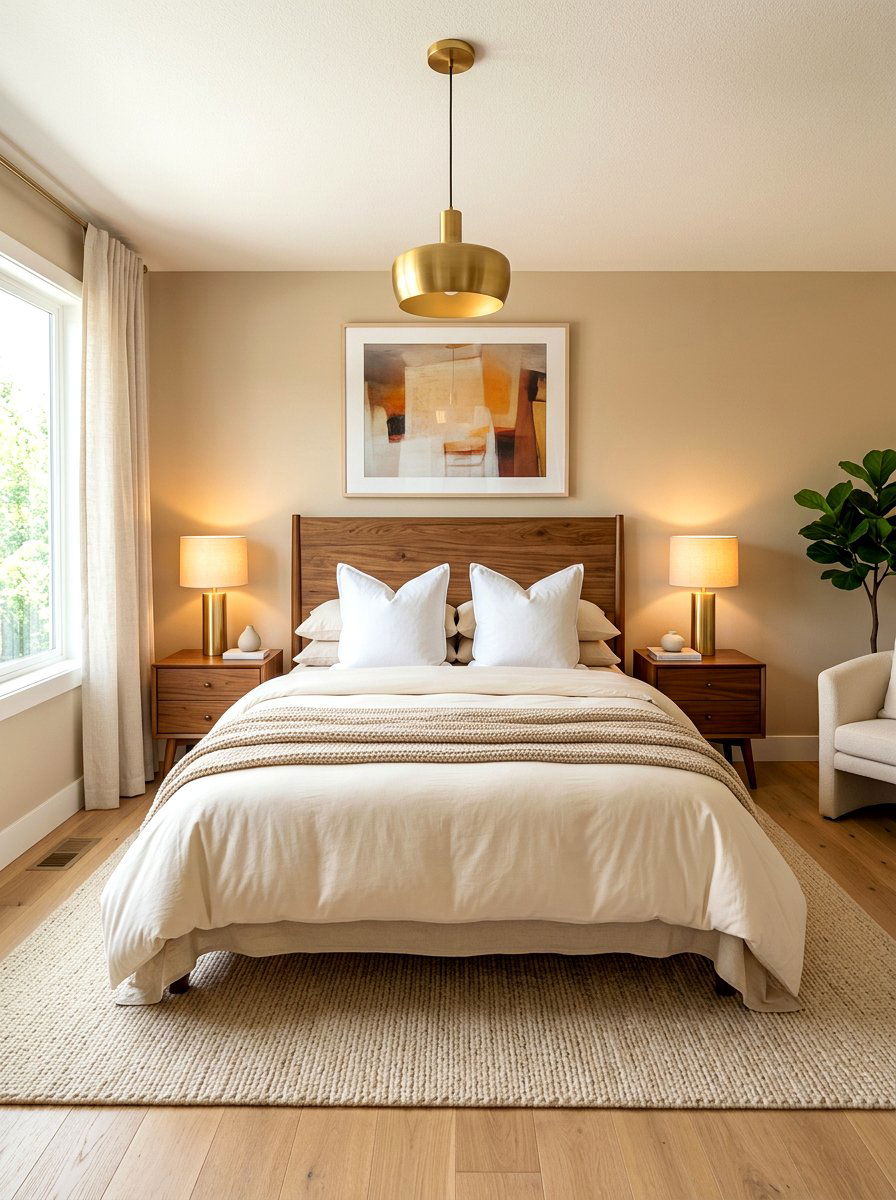 Two European pillows on queen bed - 30 European pillow styling ideas