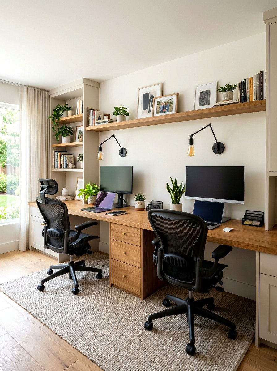 Two Person Built In Desk - 30 office built in desk ideas
