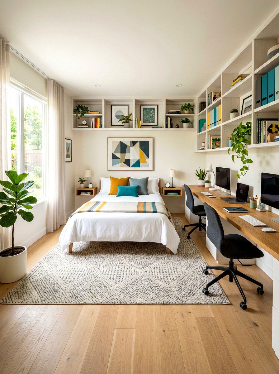Two Person Guest Office Room - 30 guest bedroom office combo ideas