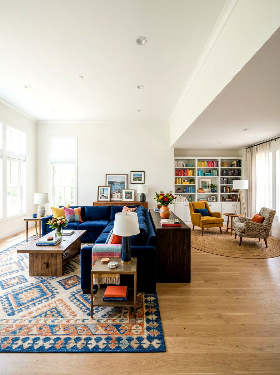 Two Seating Area - 30 rectangle living room layout ideas