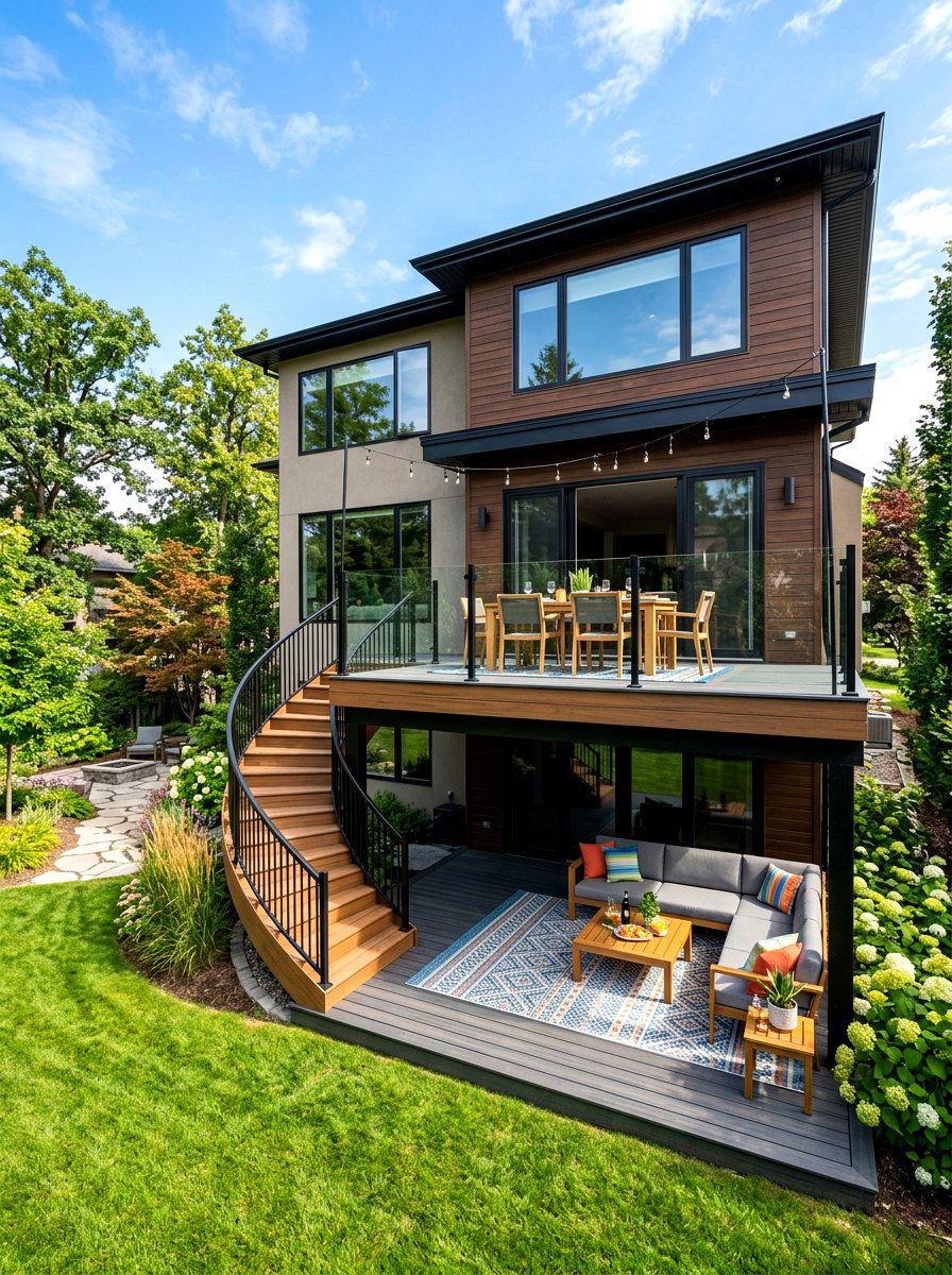 Two Story Deck - 30 backyard deck ideas