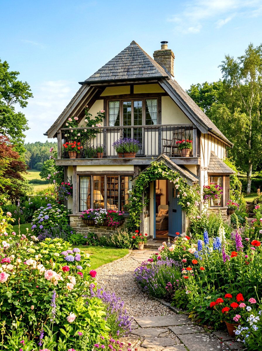 Two Story Garden Cottage - 30 outdoor garden room ideas