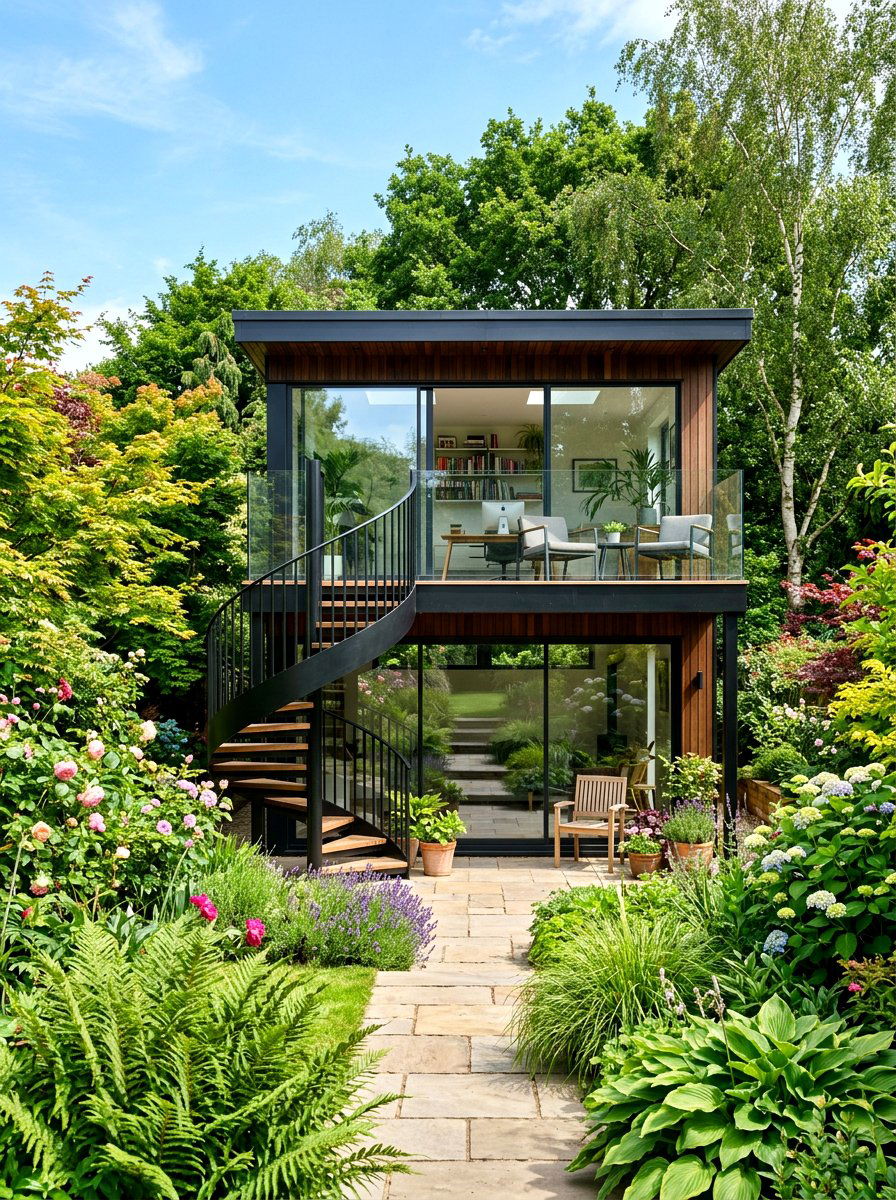 Two Story Garden Studio - 30 modern garden shed ideas
