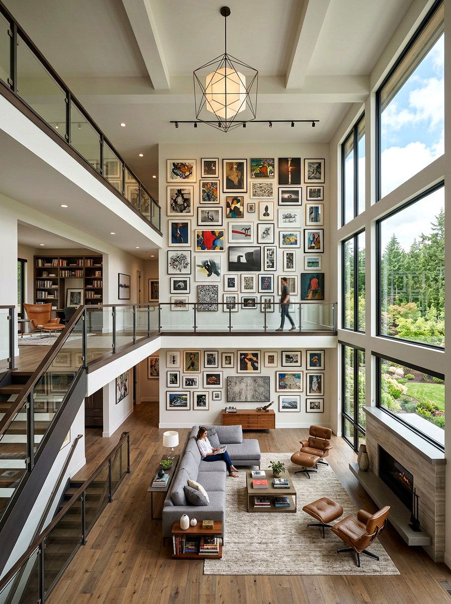 Two Story Great Room Balcony - 30 great room ideas