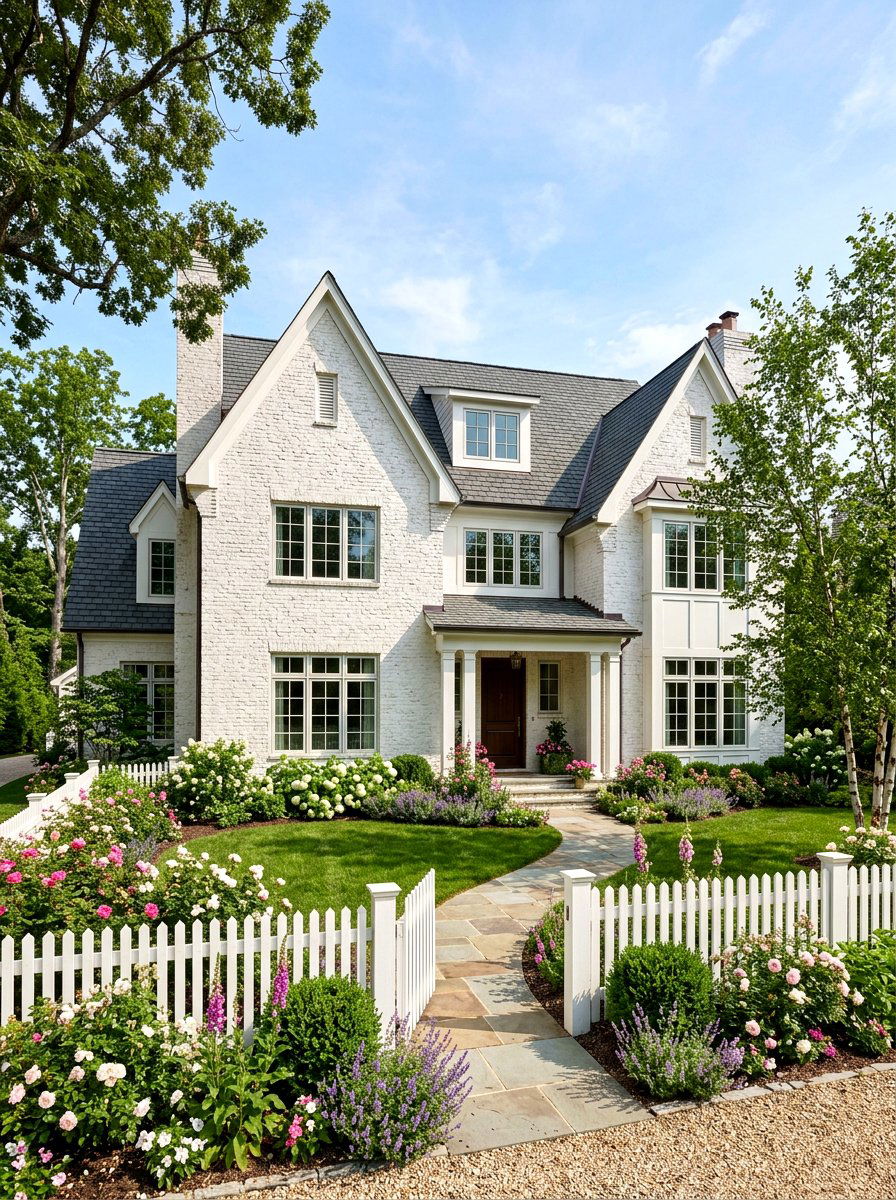Two Story Limewashed Brick Exterior - 30 limewashed brick exterior ideas