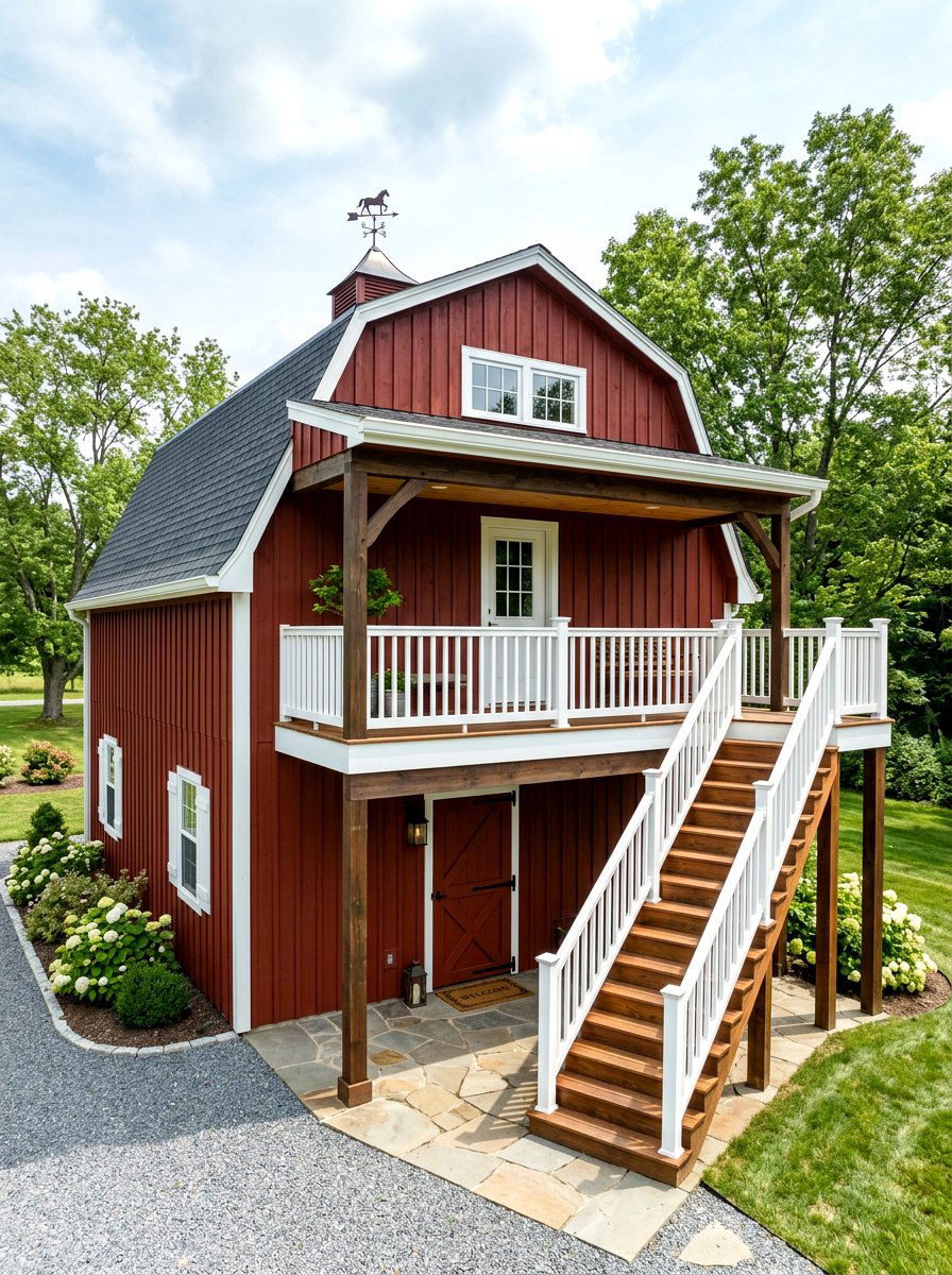 Two Story Porch - 30 shed porch ideas