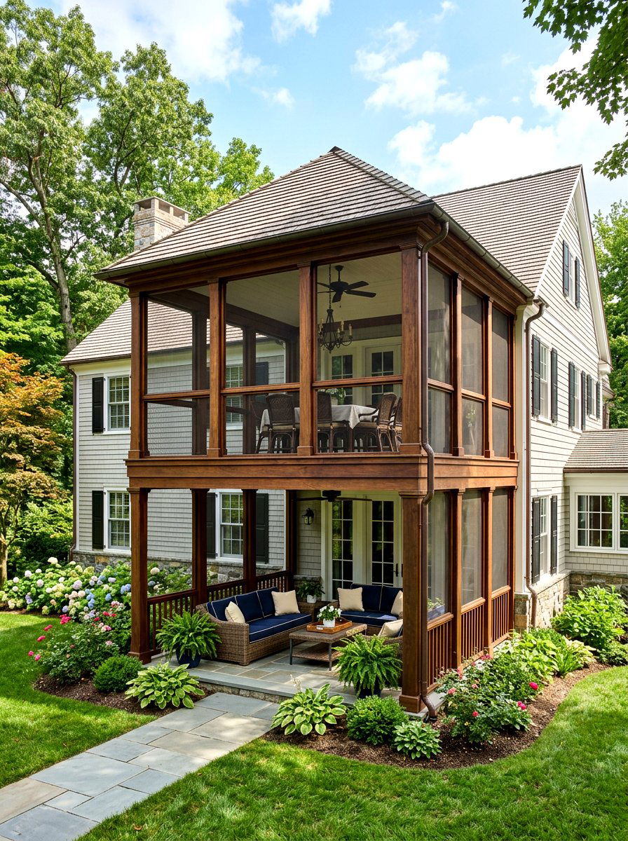 Two Story Screened In Porch - 30 screened patio enclosure ideas