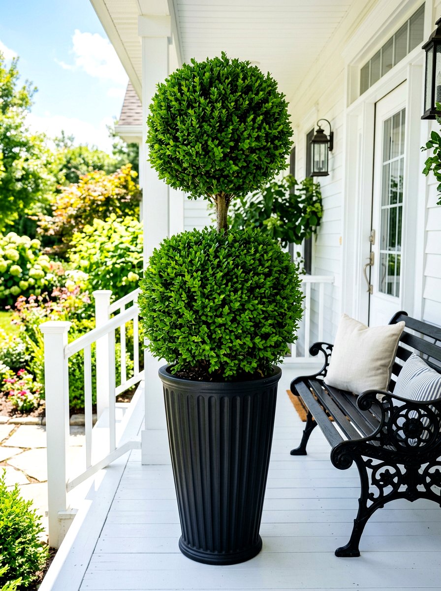 Two Tier Ball Topiary - 30 topiary front porch ideas aesthetic