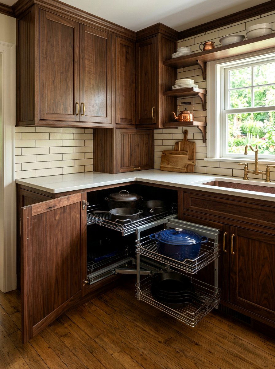 Two Tier Blind Corner Pull Out - 30 blind corner cabinet ideas