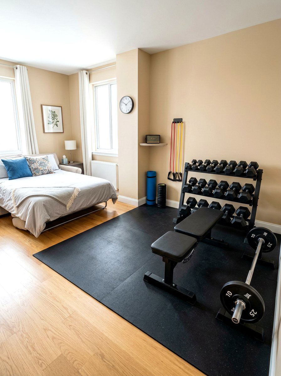 Two Tier Compact Stand - 30 dumbbell storage ideas