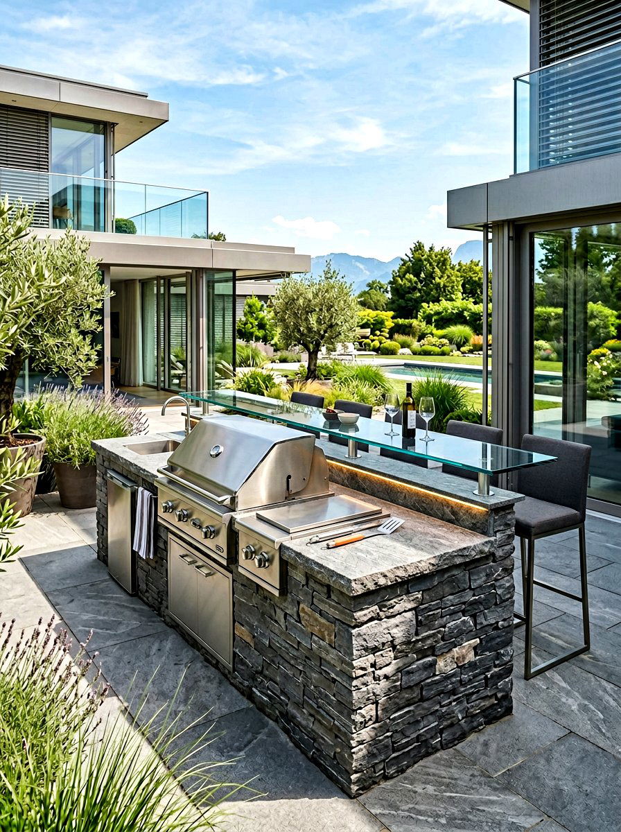 Two Tier Grill Island - 30 grill island ideas