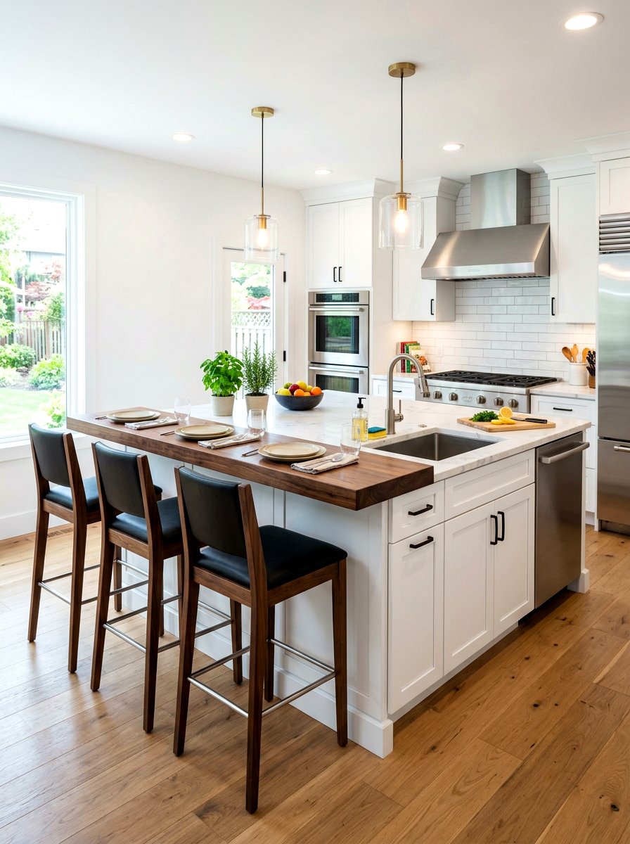 Two Tier Kitchen Island - 30 breakfast bar ideas